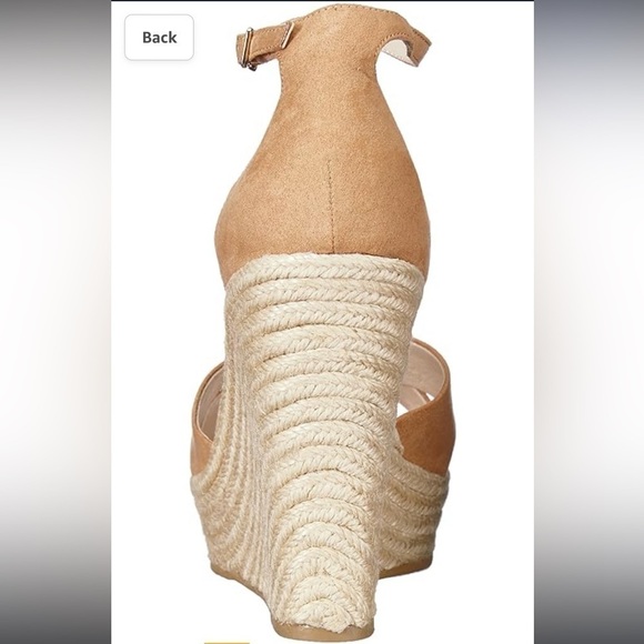 Chinese Laundry Morgan Micro Suede ankle strap wedge heels Camel sandals Sz 10 - Picture 8 of 16